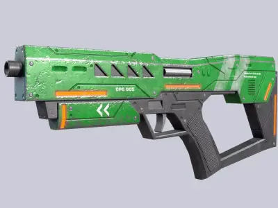Cyberpunk gun Low-poly 3D model buy