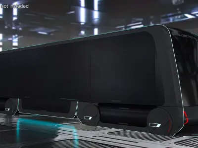 Futuristic Volvo Autonomous Carrier Rigged 3D model