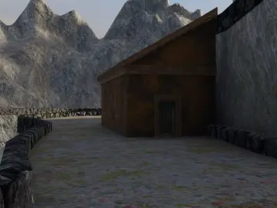 Mountain Fortress Village 3D model
