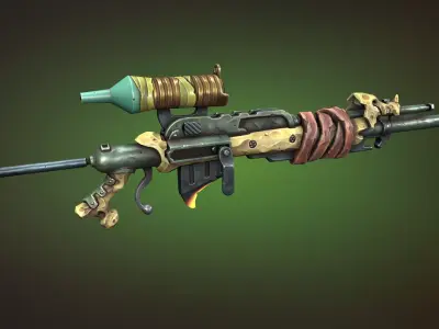 Desert sniper rifle Low-poly 3D model