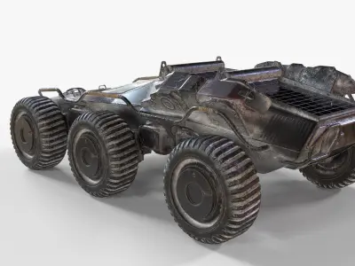 Futuristic  Armoured Vehicle 8 Wheel Sci-Fi Rover Snow and Sand 3D model