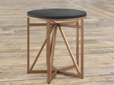 Payakumbuh Antique Bronze Pedestal End Table 3D model