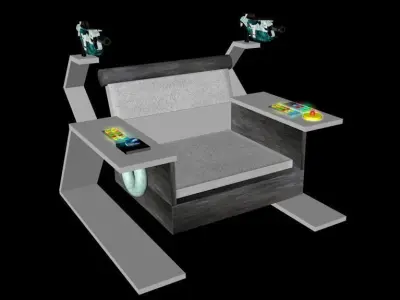 Sci-Fi chair with weapons Free 3D model