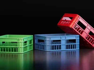 Plastic Crates Free 3D model