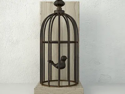 Birdcage Bookend 3D model