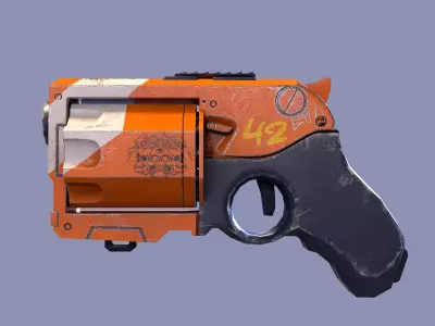 Revolver sci-fi game ready pbr Low-poly 3D model