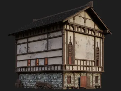 Old Medieval Building 4K Textures GameReady 101 Low-poly 3D model