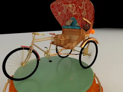 Chinese rickshaw 3D model buy