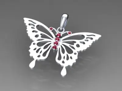 butterfly pendant 3D print model
