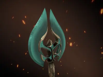 Glass axe Skyrim series 3D model