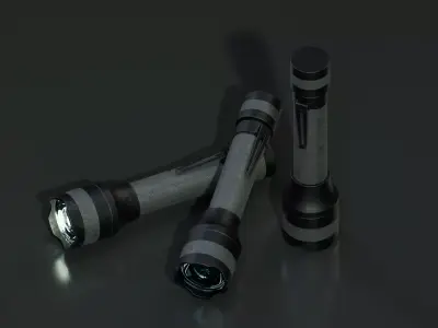 Realistic Flashlight Low-poly 3D model