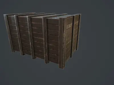 Military box Low-poly 3D model 4