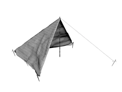 Wehrmacht tent - Halbzelt Low-poly 3D model
