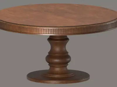 Standard Round Dining Room Table Low-poly 3D model