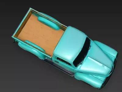 Retro Vintage Pickup Truck Vehicle 3d model Low-poly 3D model