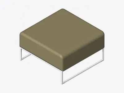 Furniture - Sofa - Contemporary - Line - Footstool Low-poly 3D model