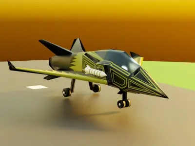 Falcon Bee Aircraft Low-poly 3D model