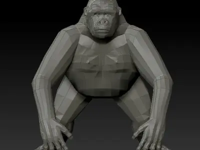 3D GORILLA LOWPOLY Low-poly 3D model