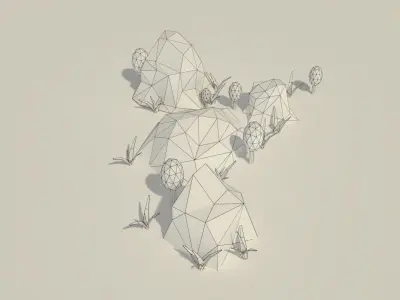 Low Poly Rocks and Plants Low-poly 3D model