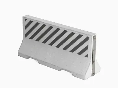 Large Concrete Barrier 03 Low-poly 3D model