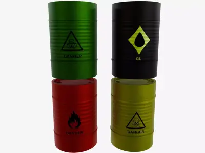 Metal Barrel V2 Low-poly 3D model