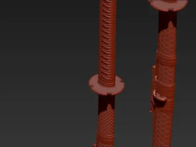 Katana Cinematic gamedev Low-poly 3D model