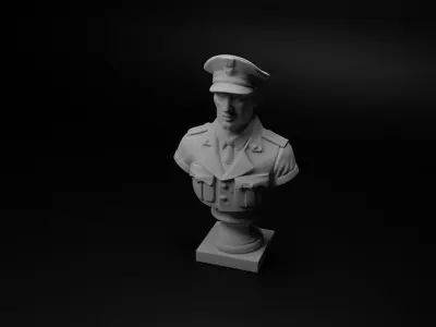 WW2 British Soldier Bust Chess 3D print model get