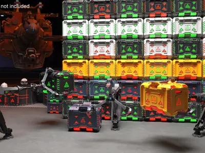 Futuristic Mechanical Arms with Supply Crates 
