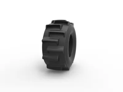 Dirt dragster rear tire 6 Scale 1 to 25 3D print model