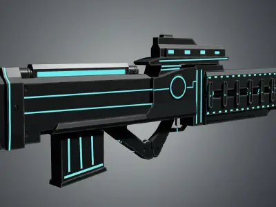 Sci fi Blaster Low poly Game ready asset  Low-poly 3D model