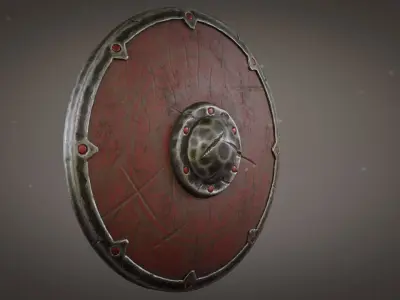 Viking Shield Low-poly 3D model 30