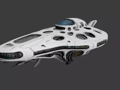 Organic Futuristic UFO Spaceship 3D Model 3D model