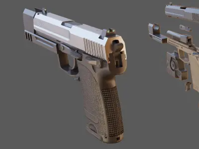 HK USP 45 HL2 style Low-poly 3D model