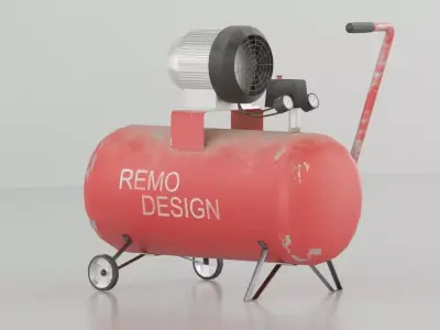 Lowpoly Compressor remo design air Low-poly 3D model
