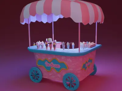 Ice Cream Cart 3D model buy