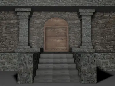 mendieval temple Free low-poly 3D model