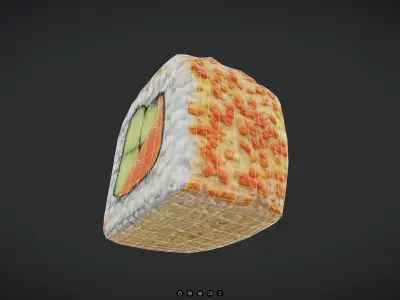 Sushi - Uramaki Low-poly 3D model