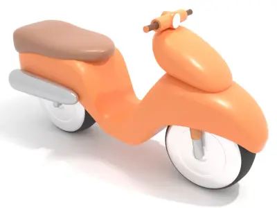 3D Cartoon Scooter Model 3D model