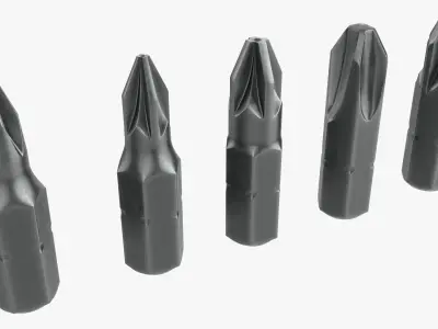 Bit set for screwdriver 3D model