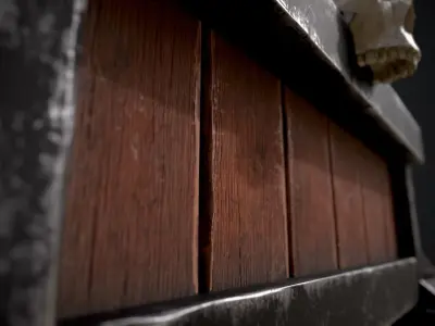 Treasure Skull Chest  Free low-poly 3D model