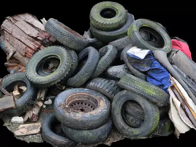 tires old trash pile photogrammetry Low-poly 3D model