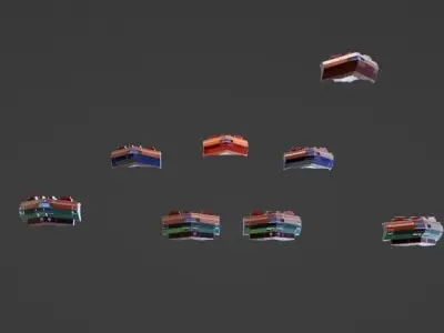 Brig Spaceship  Low-poly 3D model