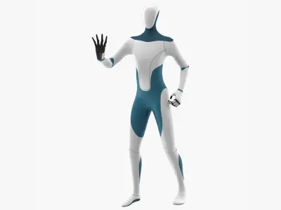 Robotic Humanoid Rigged for Maya 3D model