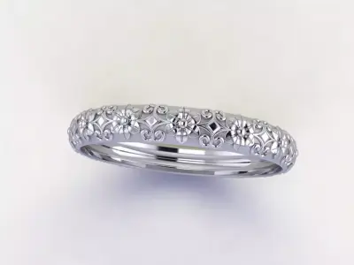 Antique style wedding band  3D print model
