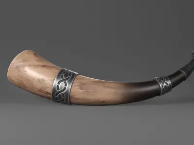 War Horn Low-poly 3D model