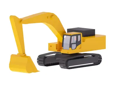 Excavator Construction PC850 Simplified Low-poly 3D model