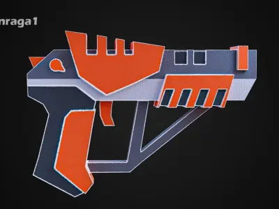 Sci fi pistol G3 Low-poly 3D model