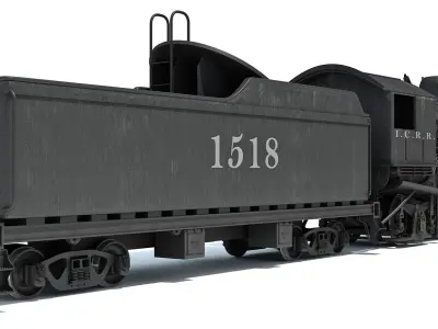 Steam Locomotive Old Train 3D model