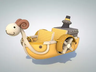 Mini Merry - One Piece Low-poly 3D model