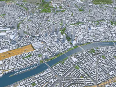 Frankfurt City in Germany 3D model